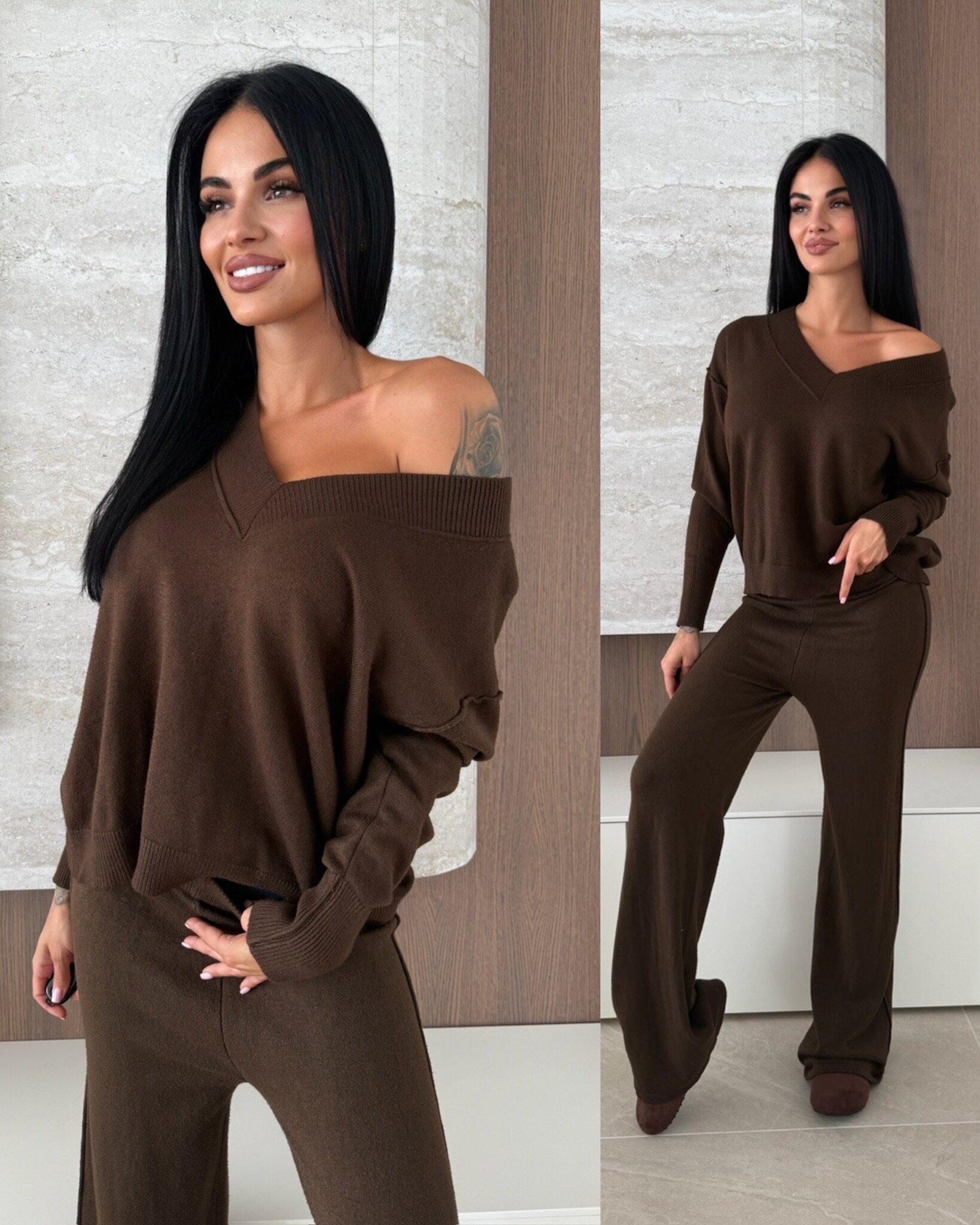 Komplet 2w1 Valdore czekoladowy