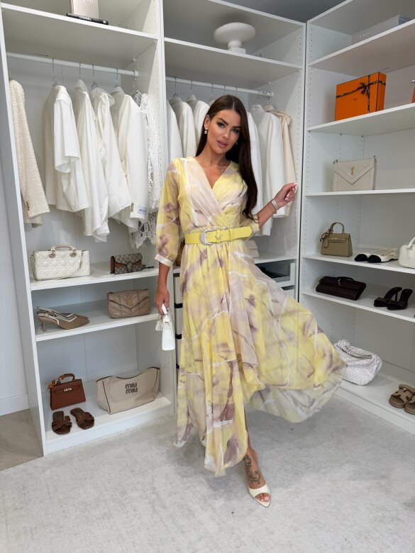 Dress London Chic maxi yellow-beige