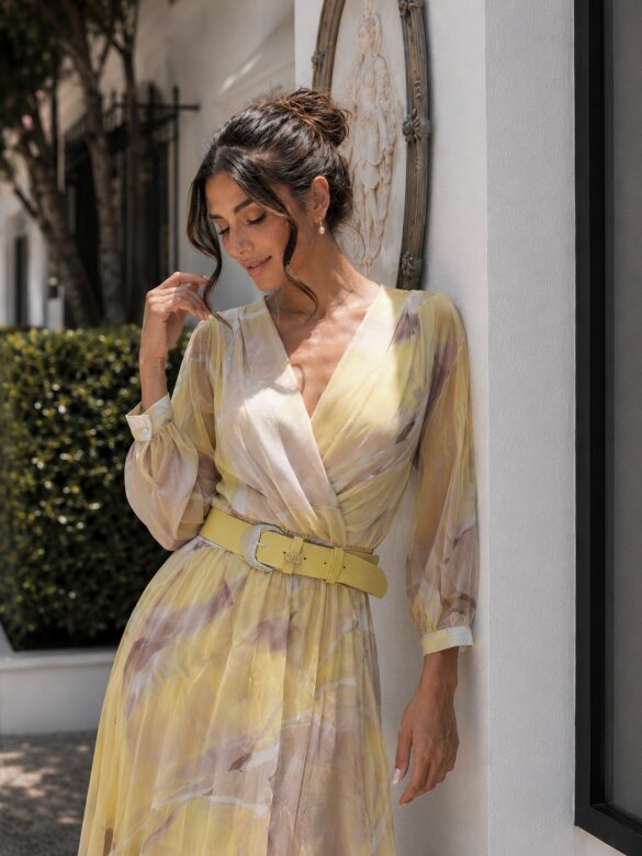 Dress London Chic maxi yellow-beige