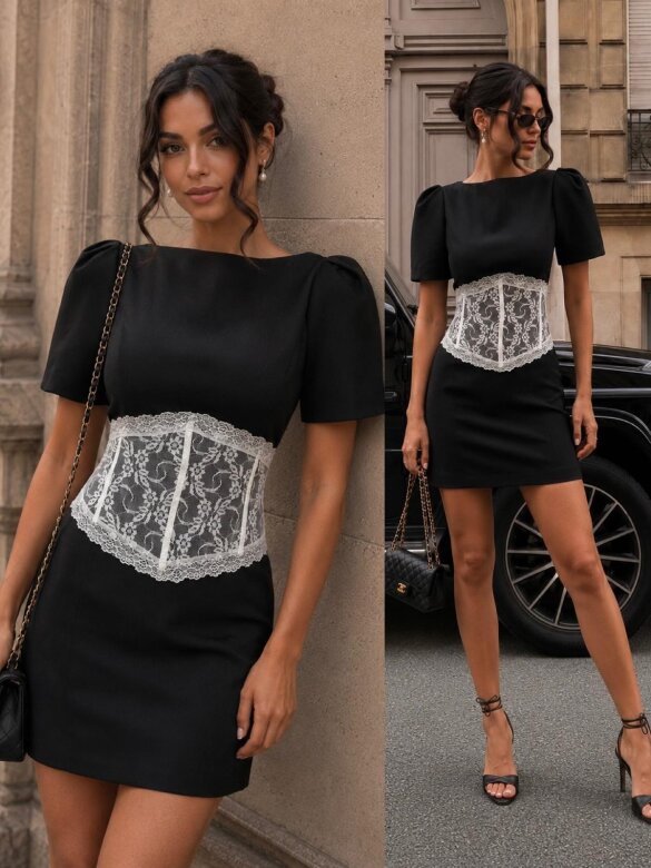 Dress Venice Dream black-white