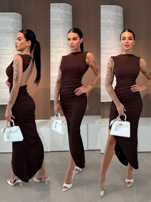 Sukienka Ravessia maxi czekoladowa 