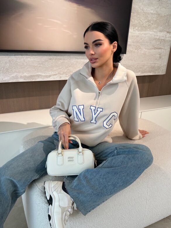 Bluza NYC jasnobeżowa