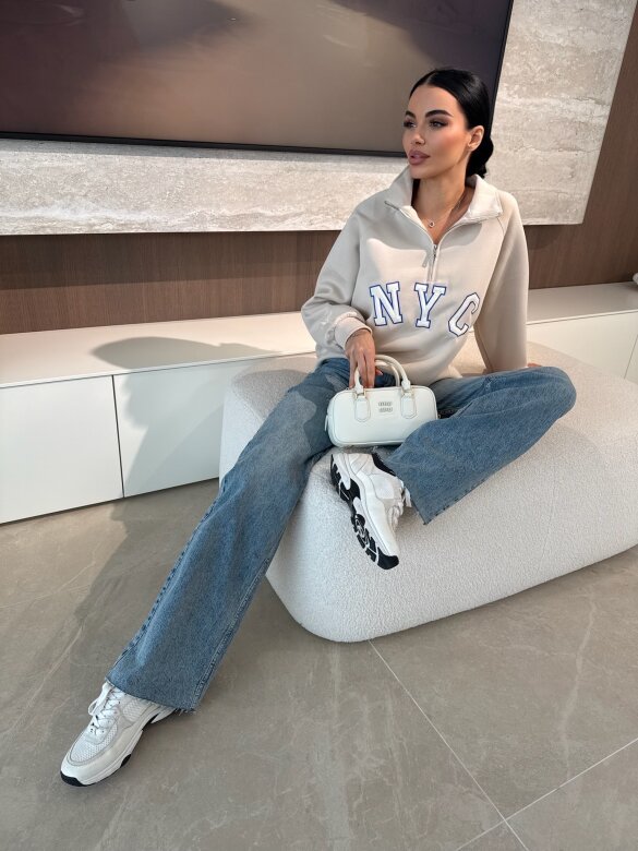 Bluza NYC jasnobeżowa