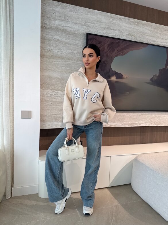 Bluza NYC jasnobeżowa