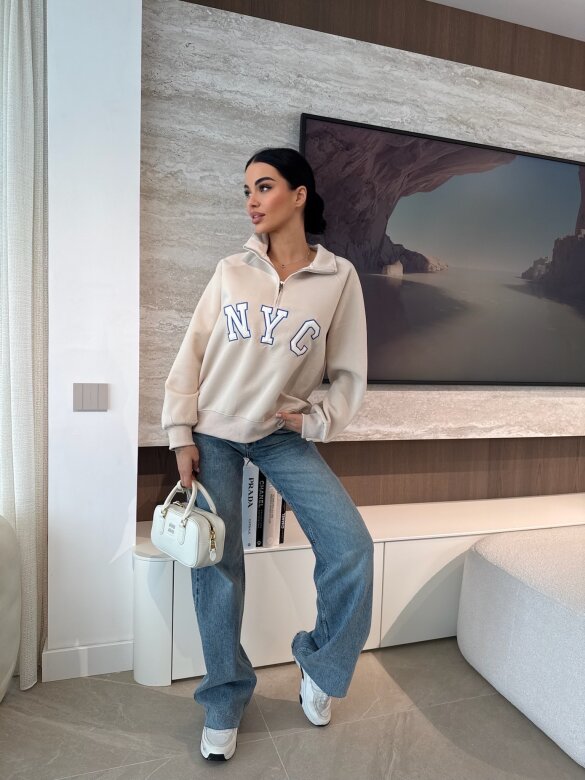 Bluza NYC jasnobeżowa