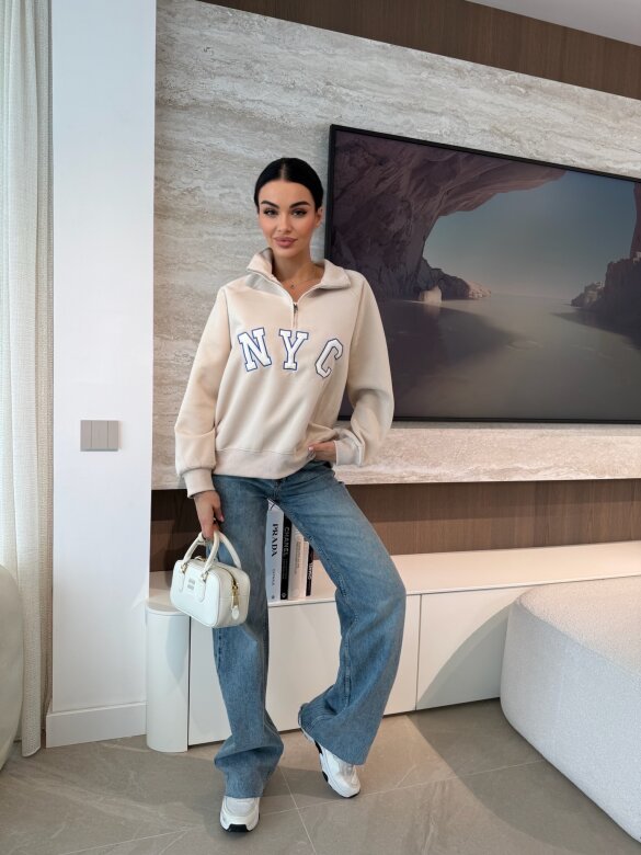 Bluza NYC jasnobeżowa