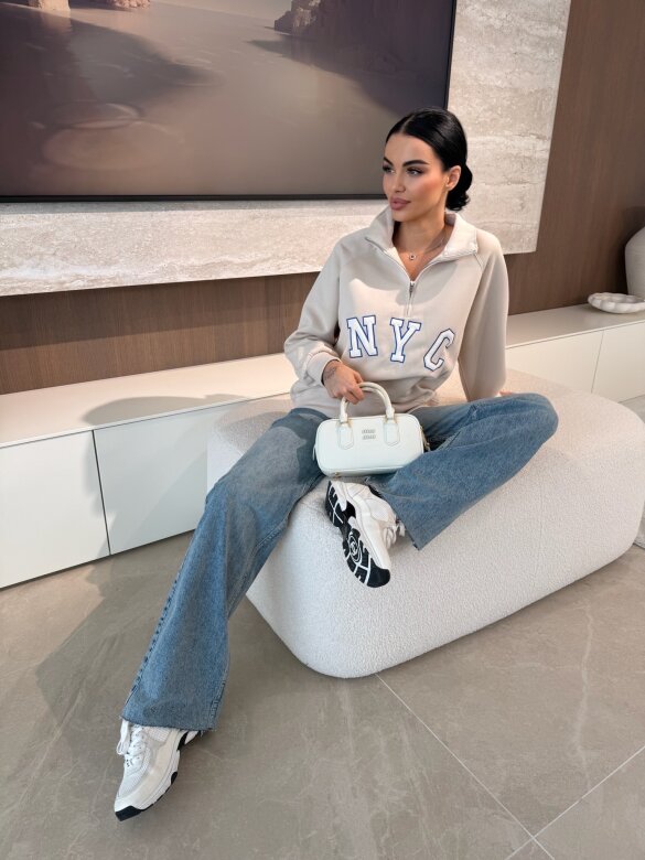 Bluza NYC jasnobeżowa