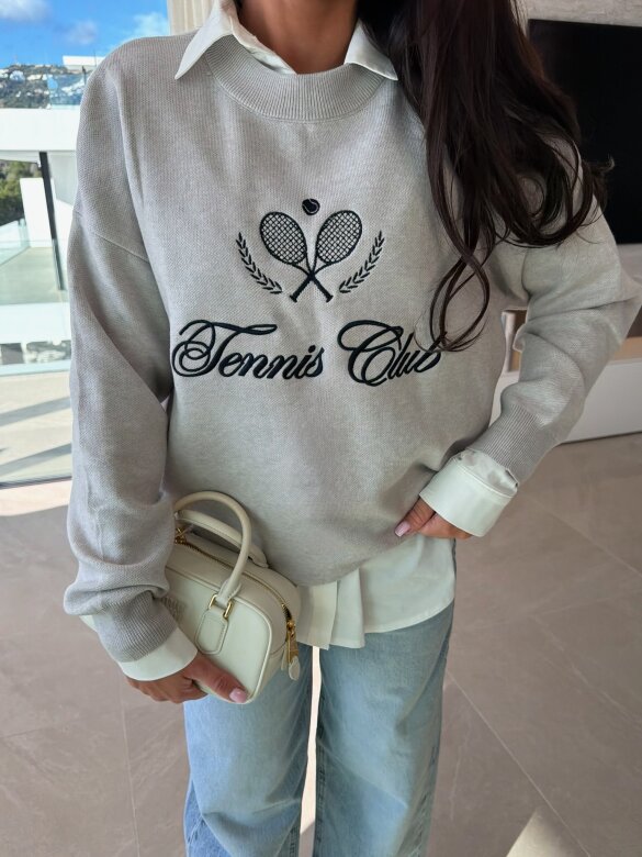 Sweter Tennis jasnoszary