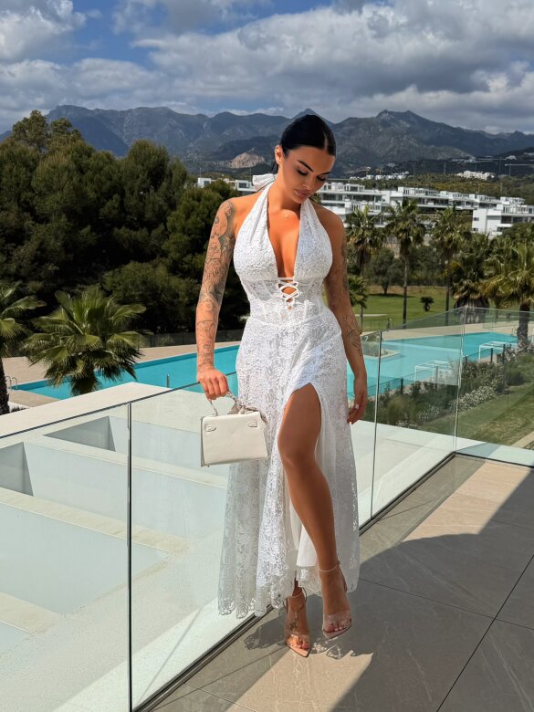 Sukienka Armonessa koronkowa biała 