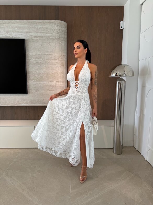 Sukienka Armonessa koronkowa biała 