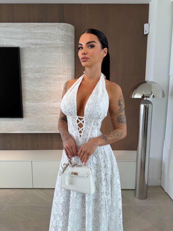 Sukienka Armonessa koronkowa biała 