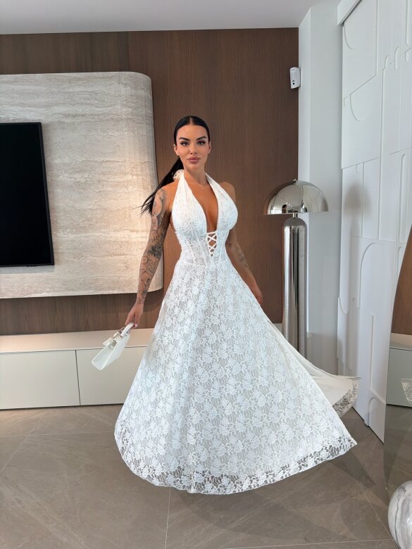 Sukienka Armonessa koronkowa biała 