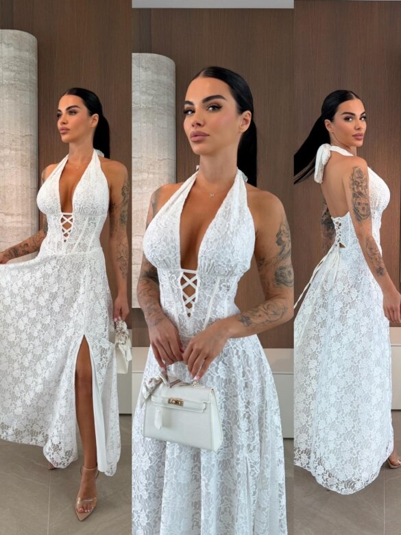 Sukienka Armonessa koronkowa biała 