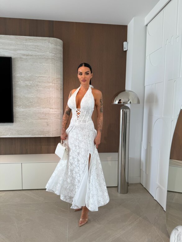 Sukienka Armonessa koronkowa biała 