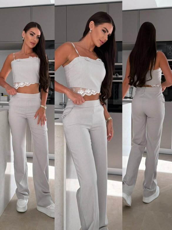 Komplet 2w1 Femme Glow z bawełną szary