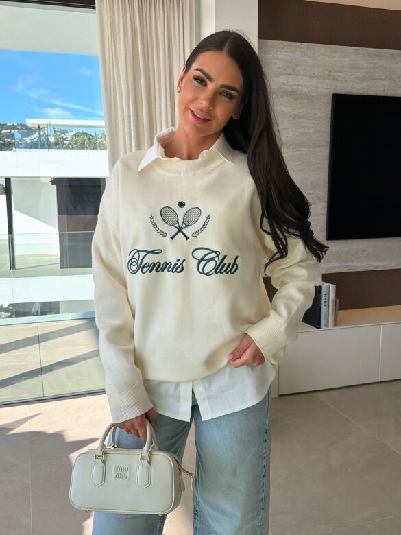 Sweter Tennis ecru