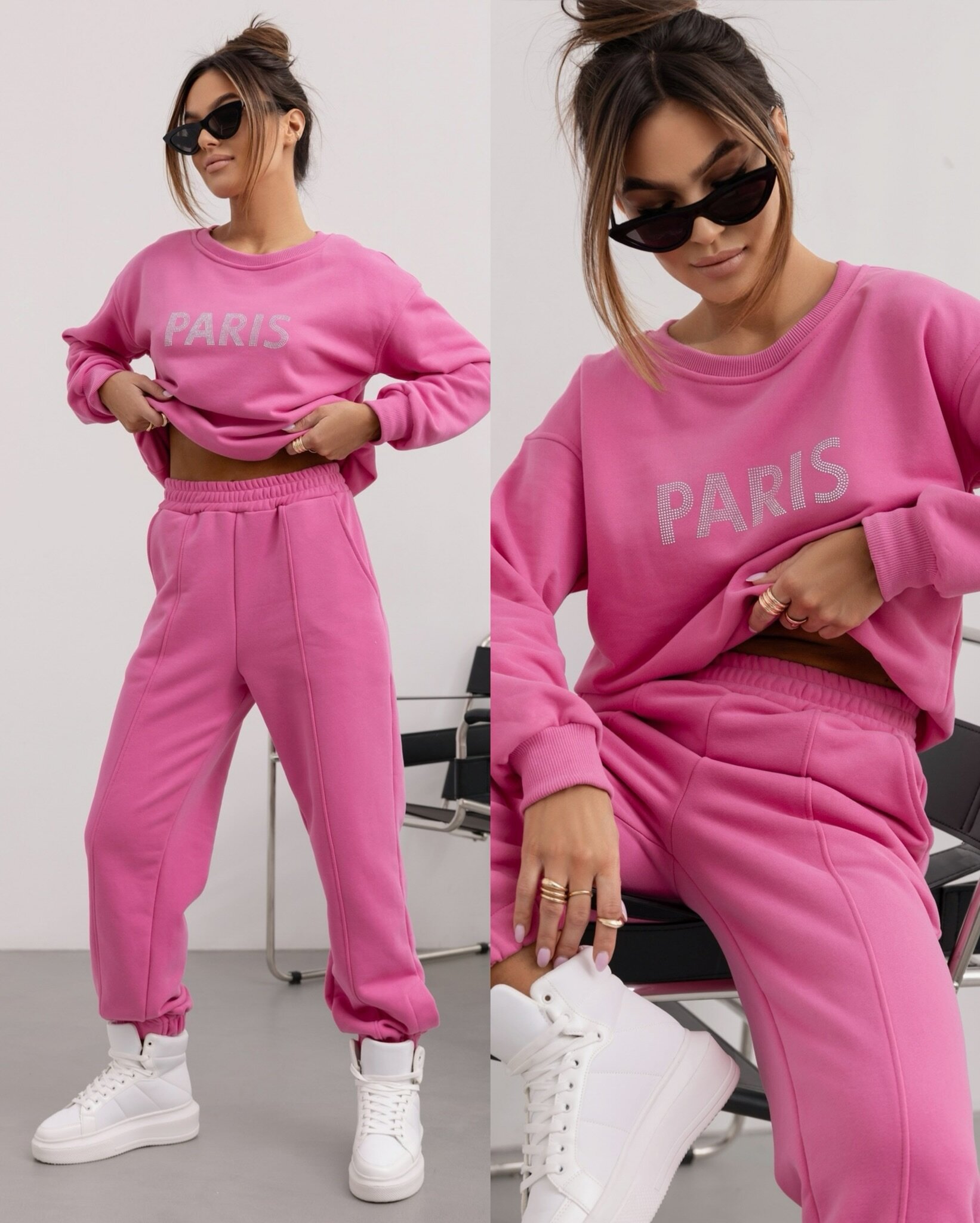 Spodnie Paris dresowe różowe