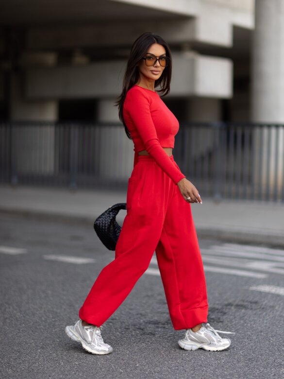 Trousers Ameris cotton red
