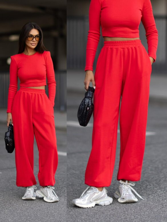 Trousers Ameris cotton red