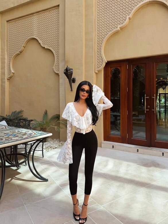 Body Bellucio koronkowe białe 