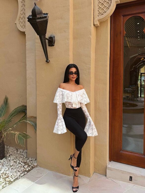 Body Bellucio koronkowe białe 