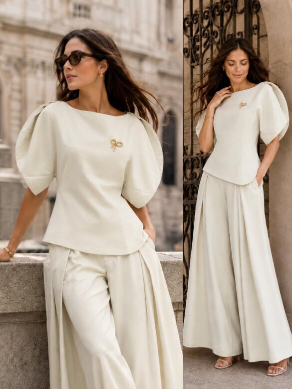 Blouse Viora jasnobeżowa