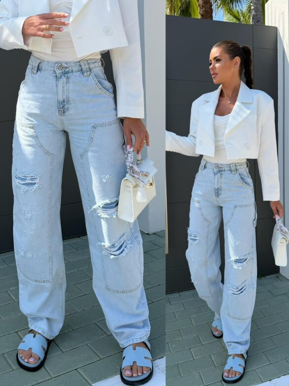 Spodnie Adriano jeans jasnoniebieskie 