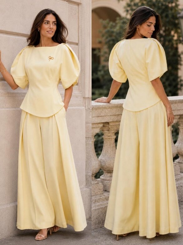 Trousers Viora butter yellow 