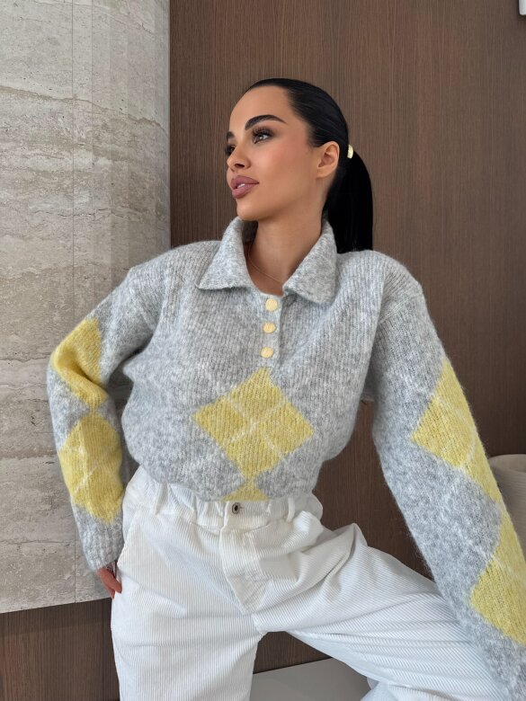 Sweter Carro z domieszką wełny jasnoszary