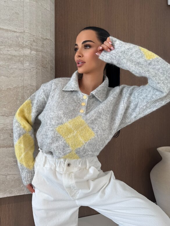 Sweter Carro z domieszką wełny jasnoszary