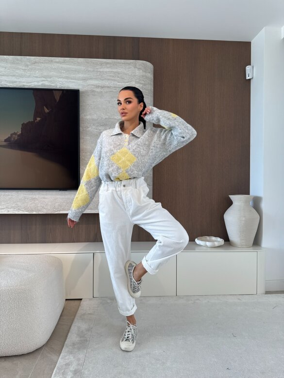 Sweter Carro z domieszką wełny jasnoszary