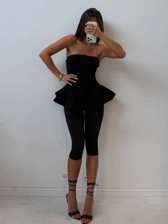 Biker shorts Capri with cotton  black