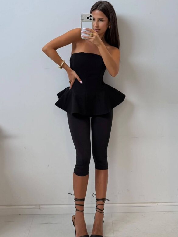 Biker shorts Capri with cotton  black