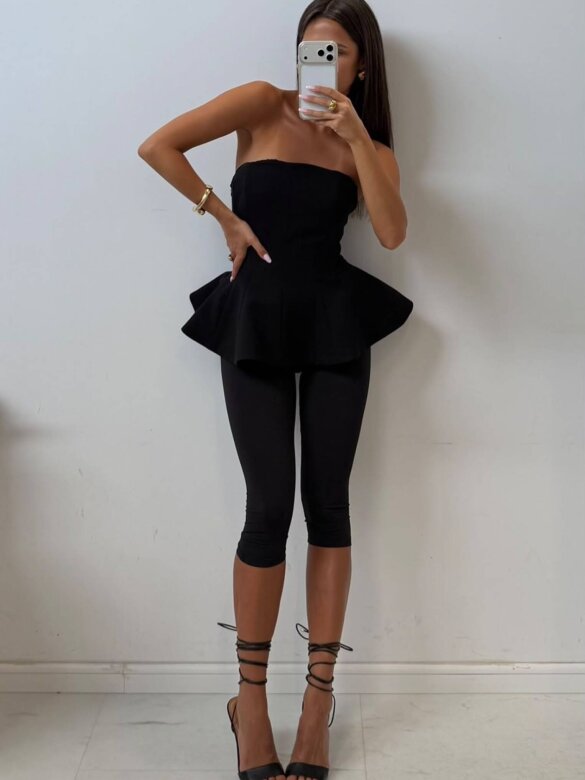 Biker shorts Capri with cotton  black