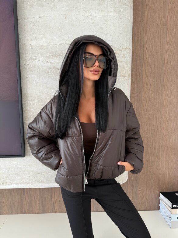 Kurtka Meadora short czekoldowa