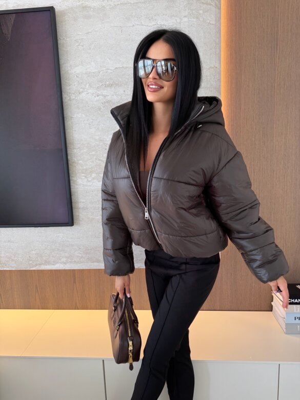 Kurtka Meadora short czekoldowa