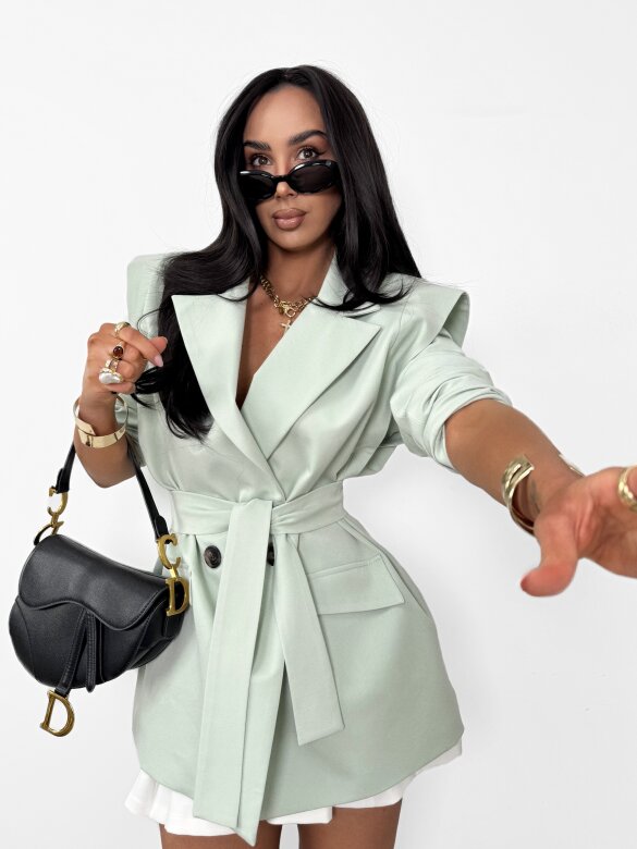 Blazer Fashion Outline with viscose matcha