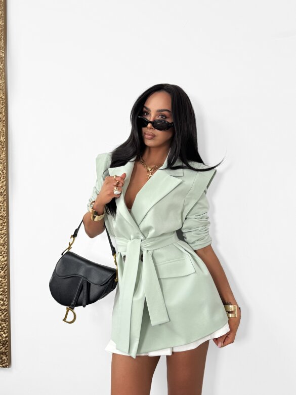 Blazer Fashion Outline with viscose matcha