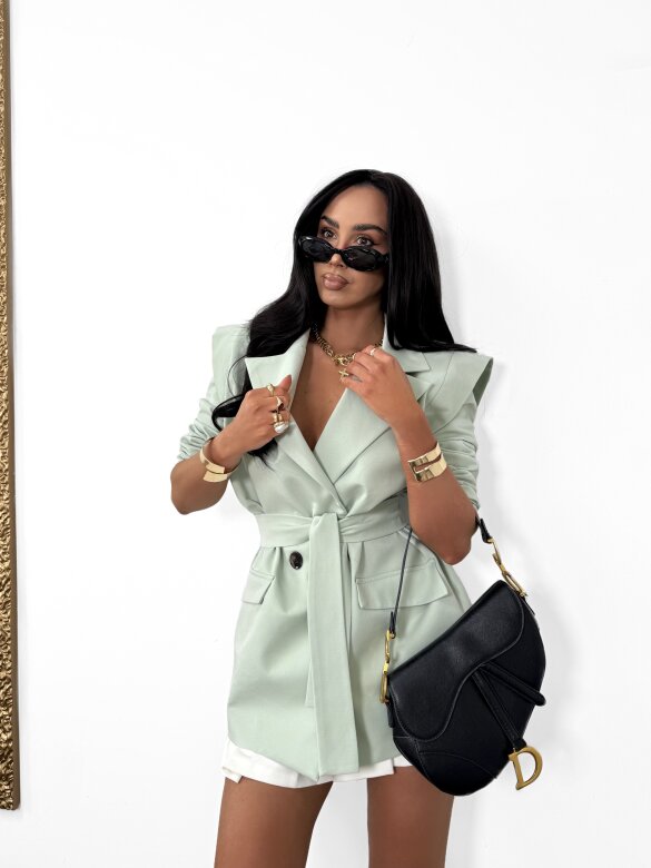 Blazer Fashion Outline with viscose matcha