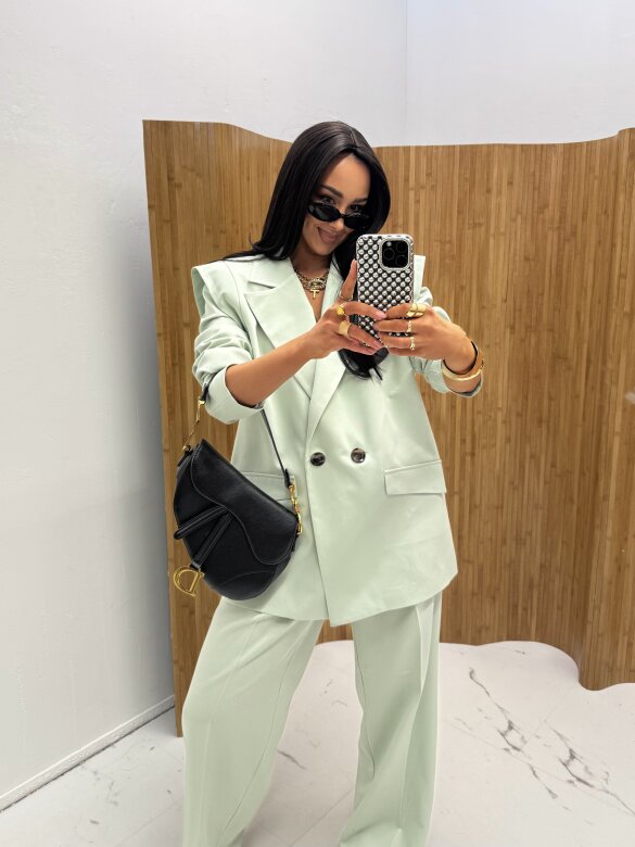 Blazer Fashion Outline with viscose matcha