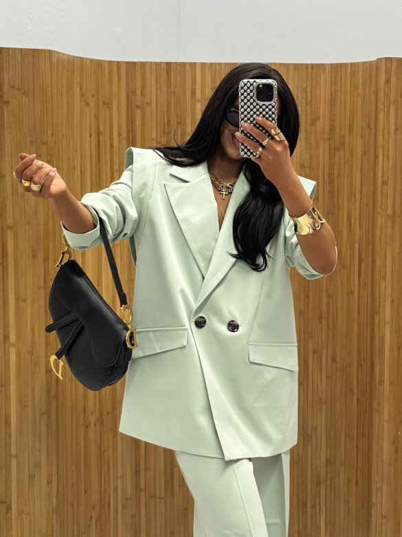 Blazer Fashion Outline with viscose matcha