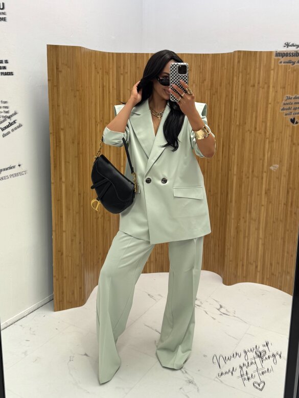 Blazer Fashion Outline with viscose matcha