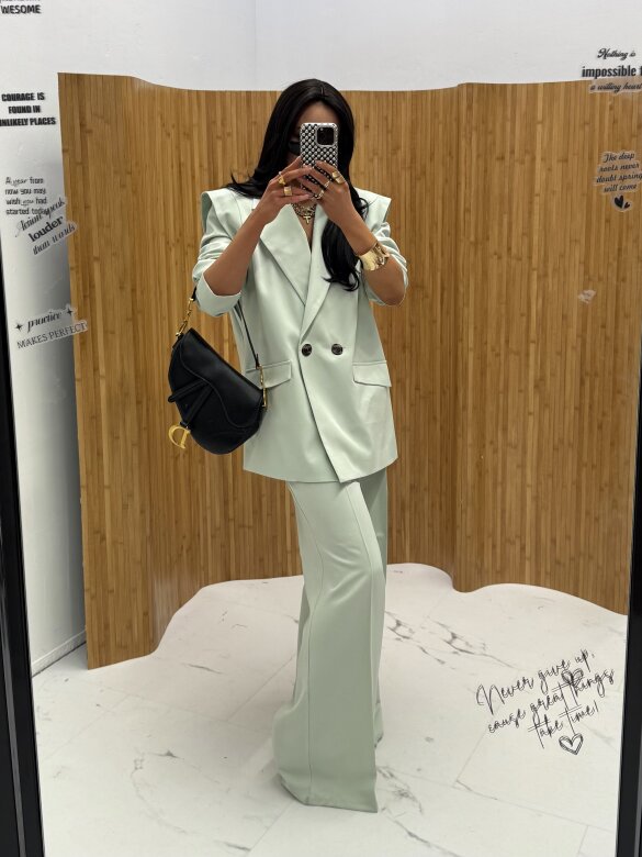 Blazer Fashion Outline with viscose matcha