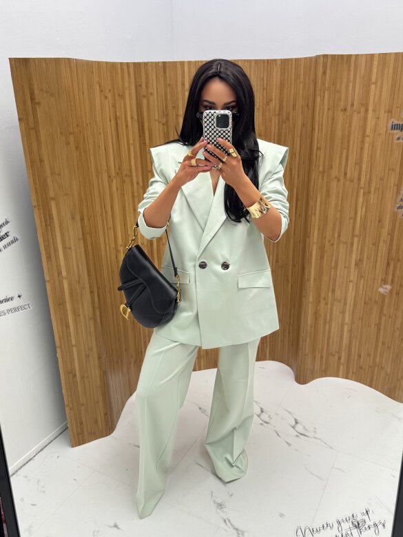 Blazer Fashion Outline with viscose matcha