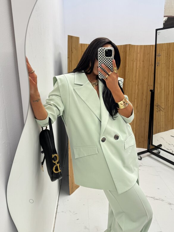 Blazer Fashion Outline with viscose matcha
