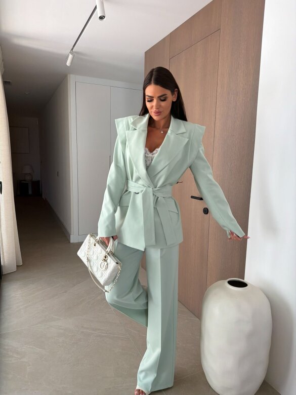 Marynarka Fashion Outline z wiskozą matcha