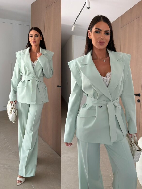 Marynarka Fashion Outline z wiskozą matcha