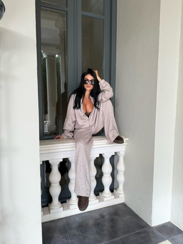 Komplet 2w1 Creft z wełną mocca