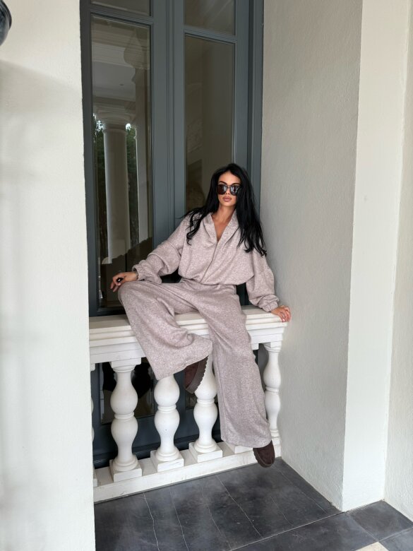 Komplet 2w1 Creft z wełną mocca