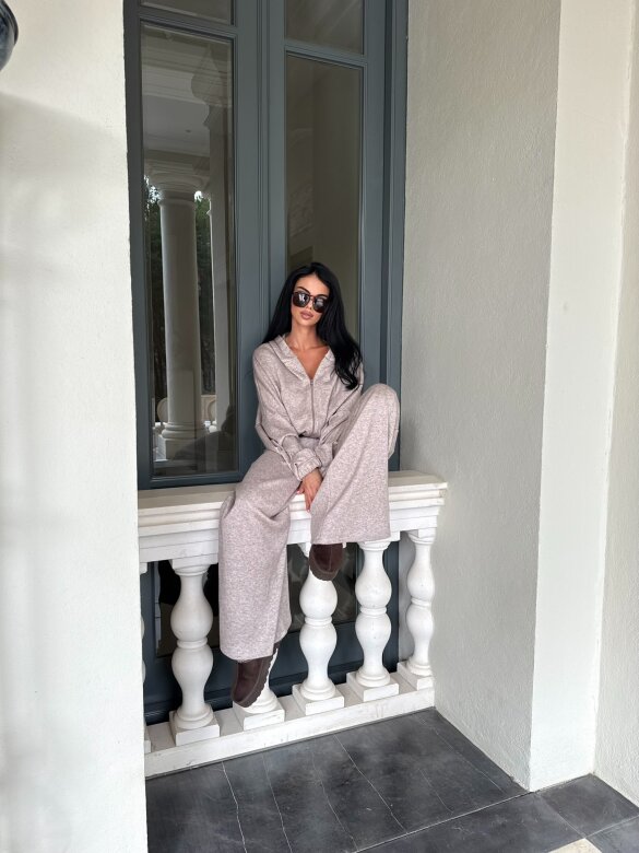 Komplet 2w1 Creft z wełną mocca